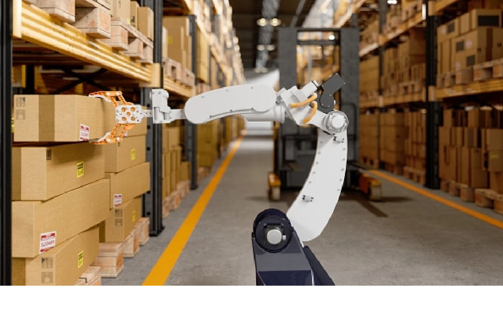 robotic arm in warehouse