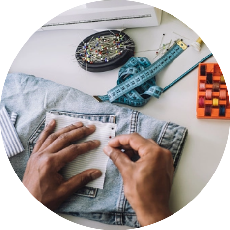 sewing onto jeans